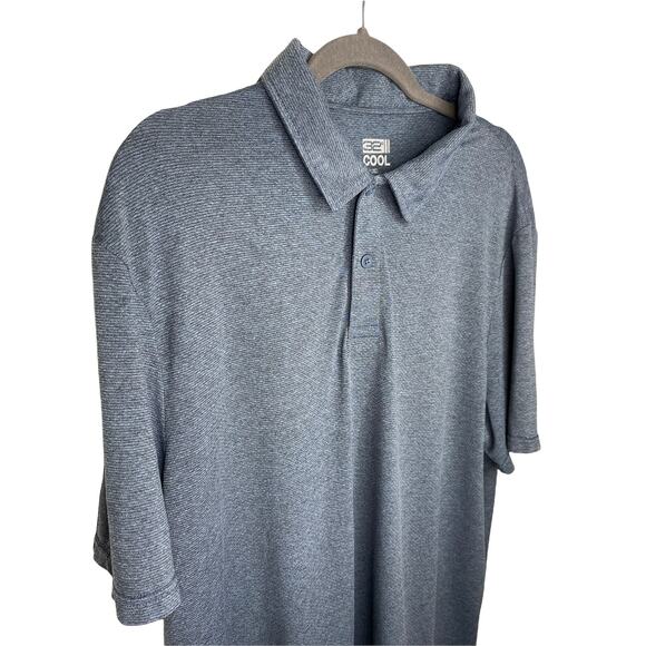 32 Degrees Cool Polo Shirt Micro Stripe Blue Size 2XL - Picture 4 of 4